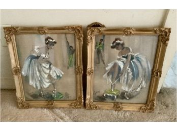2 Pictures ~Ballet Girl Curtain Time & Ballet Girl Resin Box ~ Signed Cydney