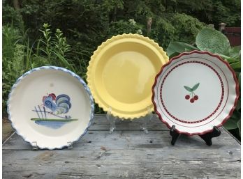 Three Ceramic Pie Plates