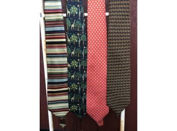 Colorful Collection Of Four Silk Ties