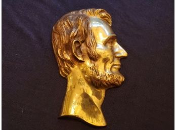 Small Vintage Brass Abraham Lincoln 6.5' Silhouette
