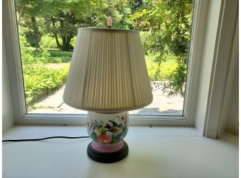 Vintage Porcelain Ginger Jar Lamp W/Original Diane Lampshade