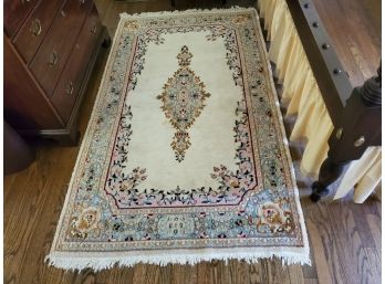 Vintage Colorful Fringed Persian Area Rug 4' X 6'6'