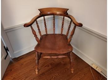Single Antique Wood Captain's Arm Chair