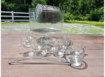 Vintage Glass Punch Bowl Set