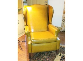 Kittering 'Prince Of Ease' Vintage Mid Century Modern Mustard Yellow Leather Reclining Chair