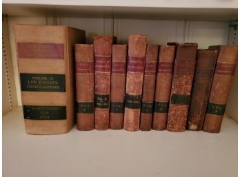 Antique 19 C. Law Court Reports Hard Cover Reference Books
