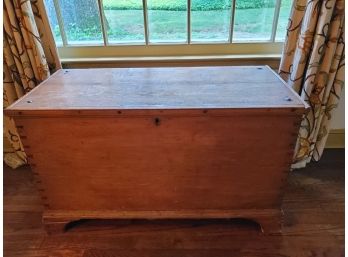 Antique Wood Hand Made Dovetailed Lidded Blanket/Hope Chest