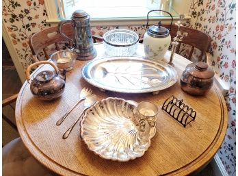 Vintage Silver Plate Dinnerware, Serving & Decorative  Assortment