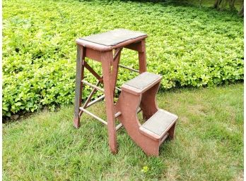 Awesome Little Painted Wooden Folding Step Ladder