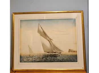 Signed And Numbered Lithograph Titled 'Lighthouse Rock'  Signature Hard To Read
