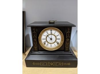 Large And Very Heavy Black Metal Clock