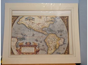 Vintage Map Of The America's - Unframed