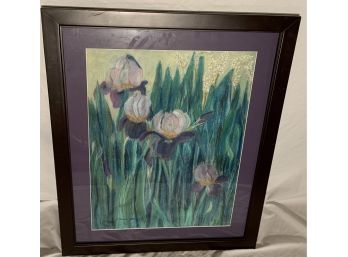 Framed Pastel By Lois F, Harris 'Jean's Garden'