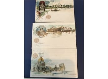 Three Different Souvenir Postal Cards From The 1892 Chicago World's Fair