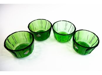 1930's  'Dell' Emerald Green Tulip Depression Bowls - New