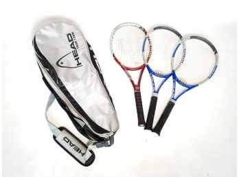 Assorted Tennis Rackets In Bag