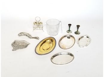 Silverplate And Glass Entertaining Assortment
