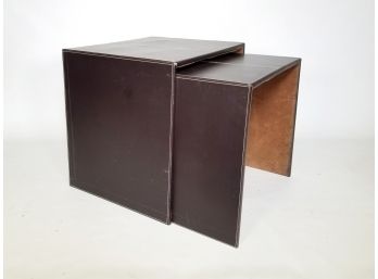 Modern Leather Nesting Tables