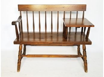 Vintage Colonial Style Telephone Bench