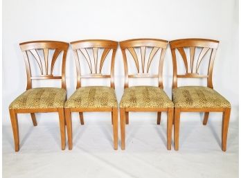 Set/4 Modern Maple Dining Chairs