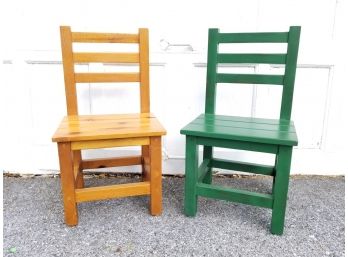 Pair Children's Or Doll Chairs