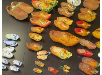 Large Collection Of Wood And Porcelain Clogs