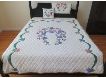 Floral Quilt With Sham And Decorative Pillow