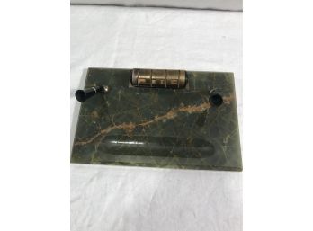 Vintage Pen & Pencil Holder On Green Marble