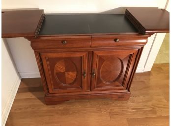 Cherry Sideboard On Wheels With Top Opens For Serving