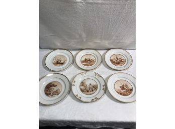 Set Of 6 Eygptian Scene Plates