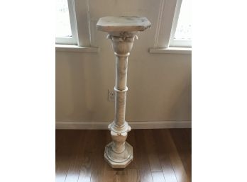 White Marble  Wooden Plant Stand