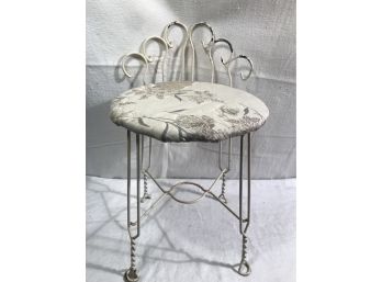 Vintage  Wrought Iron Vanity Stool