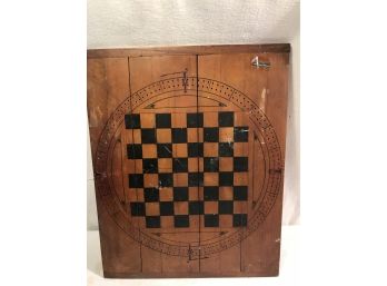 Antique Oak Checkerboard 19th Century