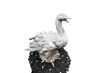 Vintage Metal Garden Swan