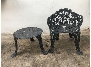 2 Pc. Black (solid) Wrought Iron Garden Furniture Set