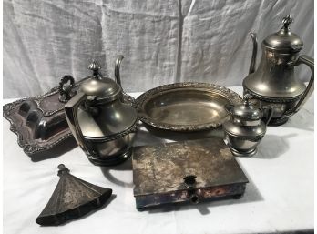 7 Pieces Of Assorted Silver Plated Objects