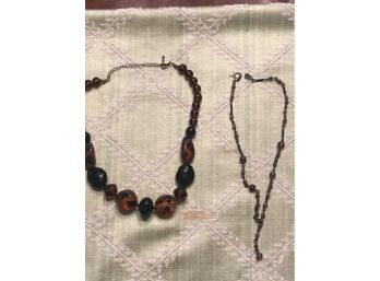 Two Faux Tortoise Shell Neckless