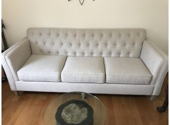 Like New - Modern Tuxedo 'tufted' 3 Seater Couch