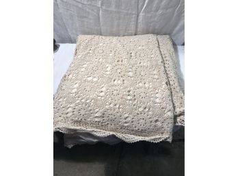 Beautiful Crocheted Bed Spread Lined