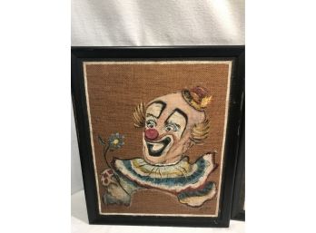 Pair Of Signed  Unqiue Acyrlic Paintings On Burlap By Marina