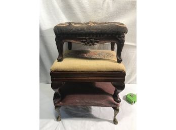 Three Antique Foot Stools