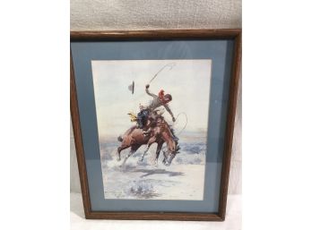 Watercolor ' Bucking Bronco' By CM Russell(1904)