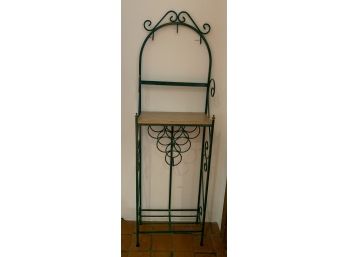 Small Green Painted Iron Wine Rack