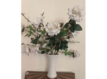 Lenox Vase With Faux Rose Arrangement