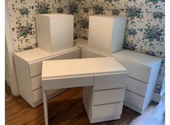 Wonderful Six Piece White Painted Bedroom Suite
