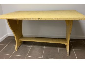 Vintage Yellow Painted Work Table