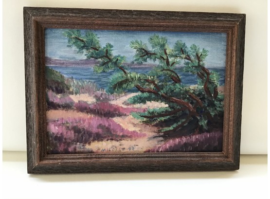 Signed Mildred 77 Island Ocean Oil On Canvas