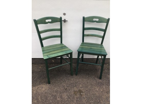 Pair Of Green Kitchen Chairs