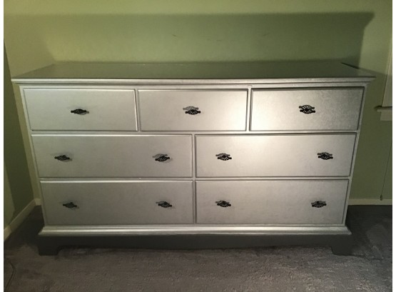 LANE Silver Chest Of Drawers With Protective Glass
