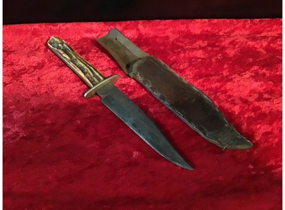 Early 3 Screw Handle Knife With Sheath